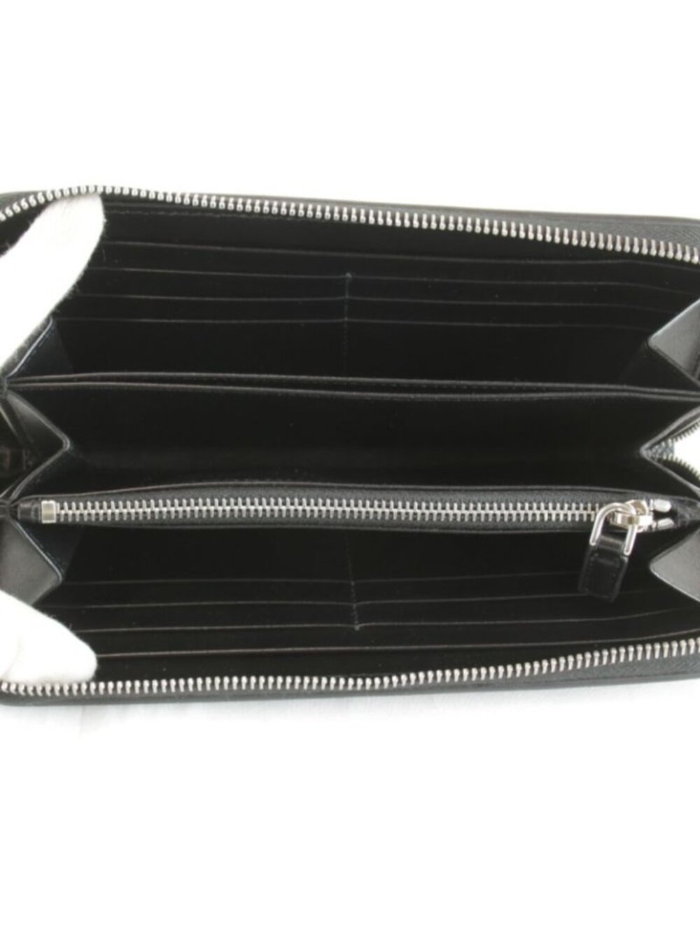 Prada Saffiano Round Zip Wallet Leather Black - Picture 7 of 9